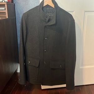 Banana Republic Black Italian Melton Submariner Coat